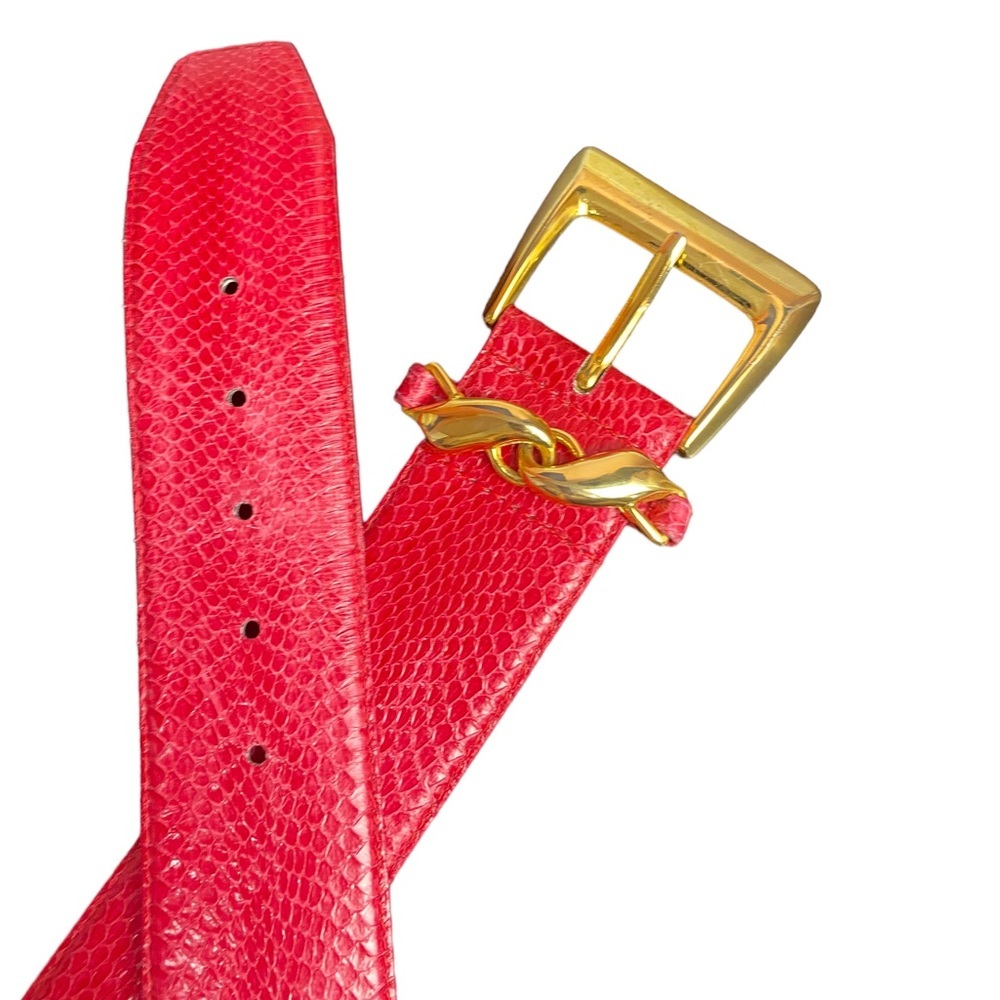 Jana Vintage Pink Python Snakeskin Wide Waist Belt